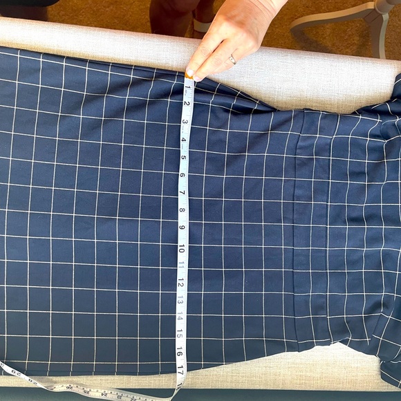 Ann Taylor Sz 4P Navy Blue Plaid Dress - Picture 9 of 10